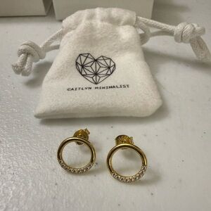 Caitlyn Minimalist Pavé Open Circle Earrings